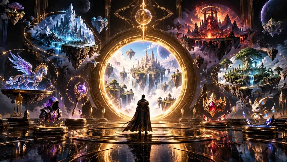 A portal into floating digital worlds and a curated exhibition of treasures